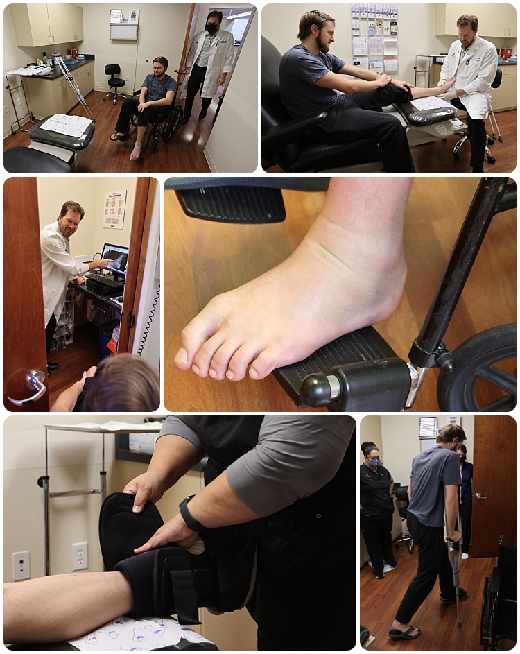 Ankle Sprain Patient - WheelChair - Xray - OCFA - Podiatry Orange County, California